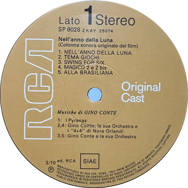 Gino Conte : Nell'Anno Della Luna - Colonna Sonora Originale Del Film  (LP,Album,Reissue,Stereo)