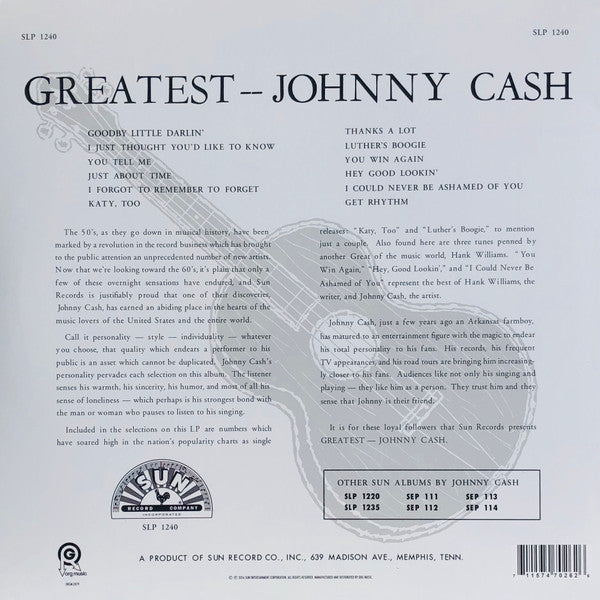 Johnny Cash : Greatest! (LP,Reissue,Stereo)