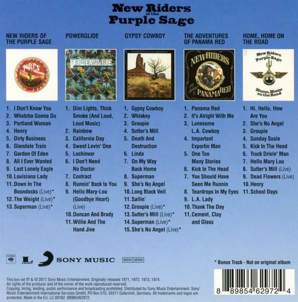 New Riders Of The Purple Sage : Original Album Classics (Box, Comp + CD, Album, RE + CD, Album, RE + CD, Al)