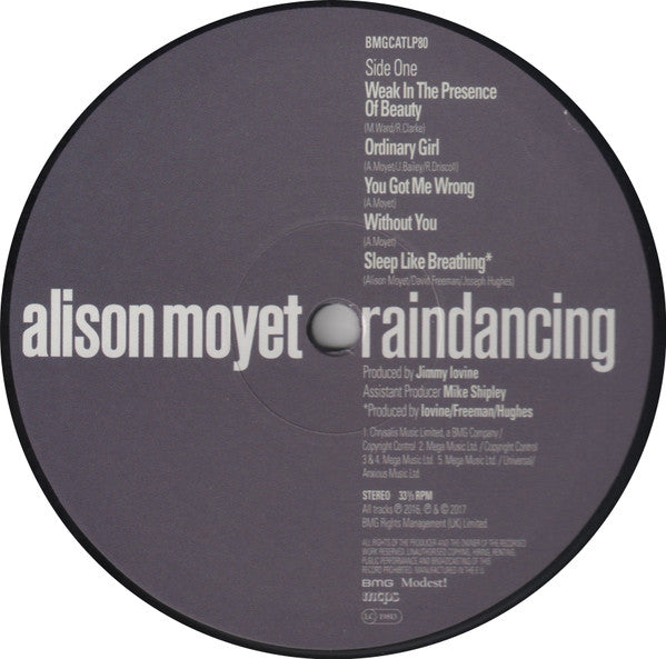 Alison Moyet : Raindancing (LP, Album, RE, RM, 180)