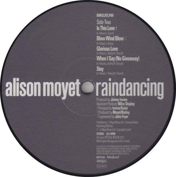 Alison Moyet : Raindancing (LP, Album, RE, RM, 180)