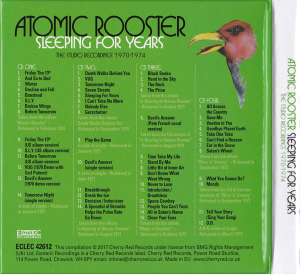 Atomic Rooster : Sleeping For Years (The Studio Recordings 1970-1974) (4xCD, Comp, RM + Box)