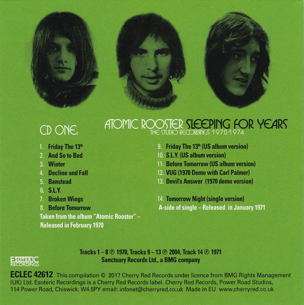 Atomic Rooster : Sleeping For Years (The Studio Recordings 1970-1974) (4xCD, Comp, RM + Box)