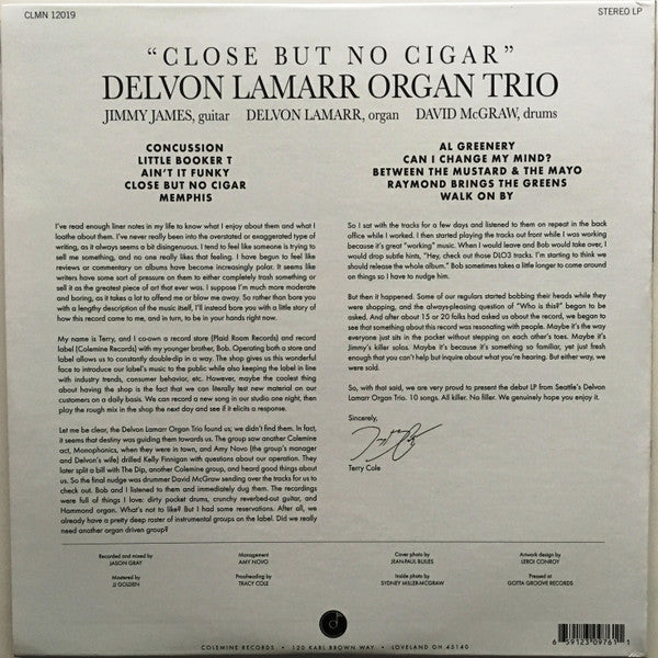 Delvon Lamarr Organ Trio : Close But No Cigar (LP, Album, Gat)