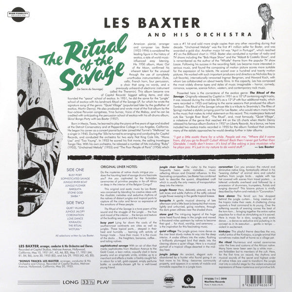 Les Baxter & His Orchestra : Ritual Of The Savage (Le Sacre Du Sauvage)  (LP,Album,Limited Edition,Reissue)