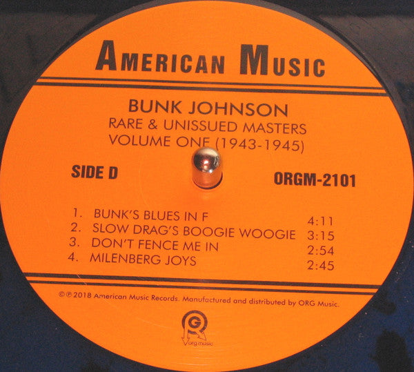 Bunk Johnson : Rare And Unissued Masters Volume One (1943-1945) (LP,Limited Edition)