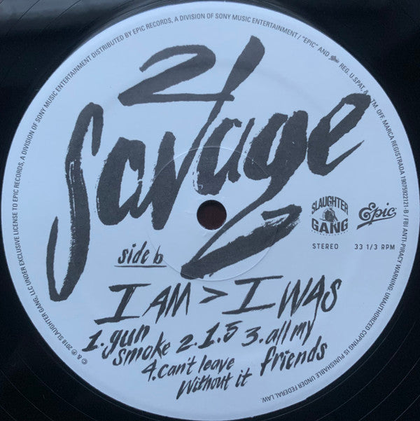 21 Savage : I Am > I Was (LP,Album,Stereo)