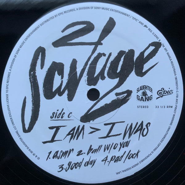 21 Savage : I Am > I Was (LP,Album,Stereo)