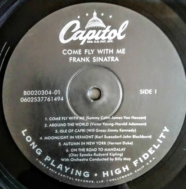 Frank Sinatra, Billy May And His Orchestra : Come Fly With Me (LP,Album,Reissue,Remastered)