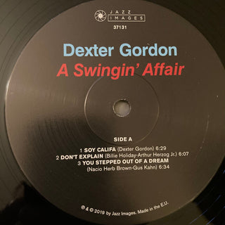 Dexter Gordon : A Swingin' Affair (LP, Album, RE, 180)