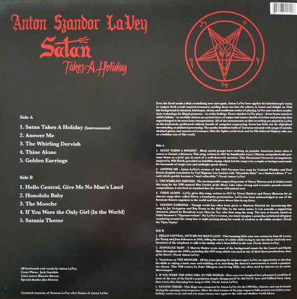 Anton LaVey : Satan Takes A Holiday (LP,Album,Limited Edition,Reissue)