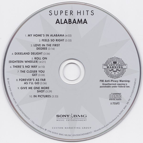 Alabama : Super Hits (CD, Comp, RE)