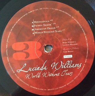 Lucinda Williams : World Without Tears (2xLP, Album,  Un)