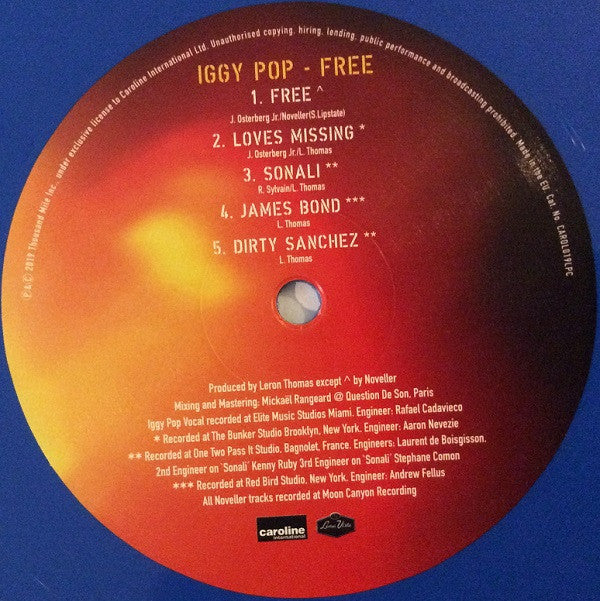 Iggy Pop : Free (LP, Album, Ltd, Blu)