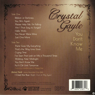 Crystal Gayle : You Don't Know Me (LP, Album)