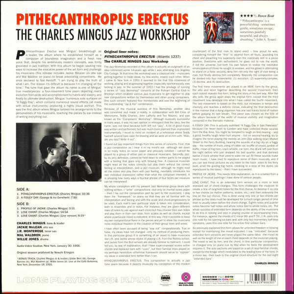 Charles Mingus : Pithecanthropus Erectus (LP, Album, Ltd, RE, RM, Pur)