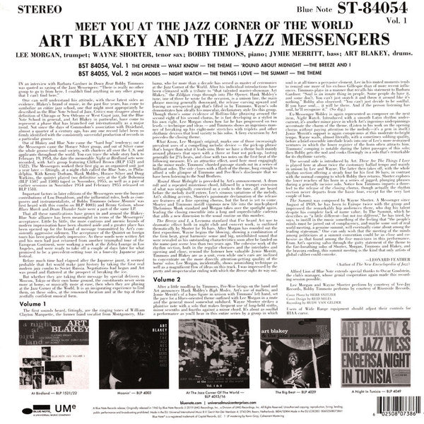 Art Blakey & The Jazz Messengers : Meet You At The Jazz Corner Of The World (Volume 1) (LP,Album,Reissue,Stereo)