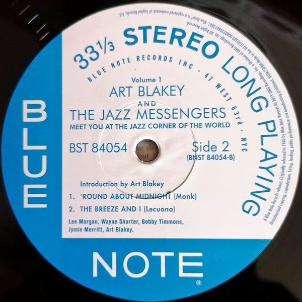 Art Blakey & The Jazz Messengers : Meet You At The Jazz Corner Of The World (Volume 1) (LP,Album,Reissue,Stereo)