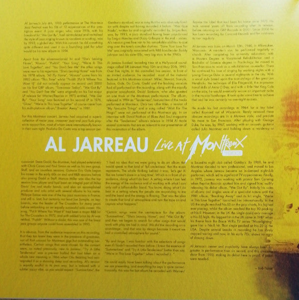 Al Jarreau : Live At Montreux 1993 (2xLP, Album, Ltd, Num, 180)