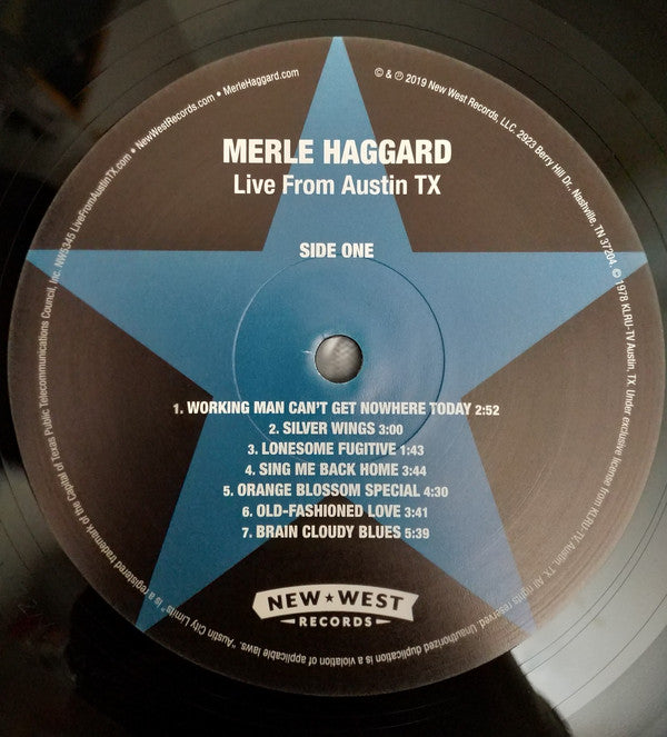 Merle Haggard : Live From Austin TX (1978) (LP,Album,Reissue)