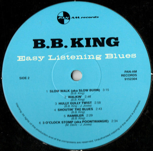 B.B. King : Easy Listening Blues (LP, Album, RP, 180)