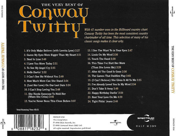 Conway Twitty : The Very Best Of Conway Twitty (CD, Comp)