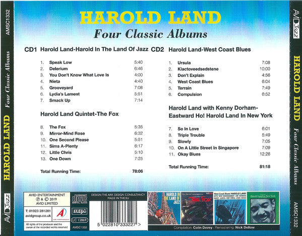 Harold Land : Four Classic Albums (2xCD, Comp, RM)