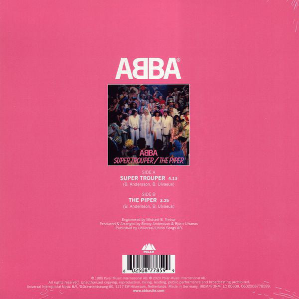 ABBA : Super Trouper (7", Single, Ltd, Pic, RE)