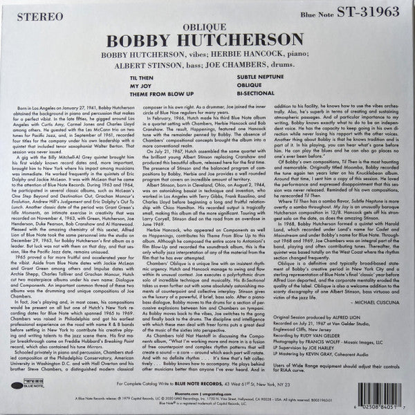 Bobby Hutcherson : Oblique (LP,Album,Reissue)