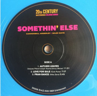 Cannonball Adderley / Miles Davis : Somethin' Else (LP, Album, Ltd, RE, Blu)