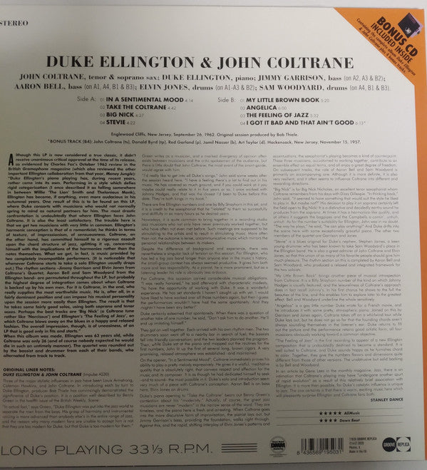 Duke Ellington & John Coltrane : Duke Ellington & John Coltrane (LP, Album, RE, DMM + CD, Album, RE, Pap)