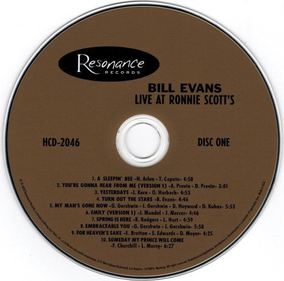 Bill Evans : Live At Ronnie Scott's (2xCD, Album, Dig)