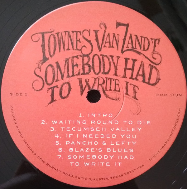 Townes Van Zandt : Somebody Had To Write It (LP,Album)