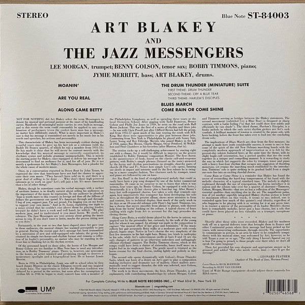 Art Blakey & The Jazz Messengers : Moanin' (LP,Album,Reissue,Stereo)