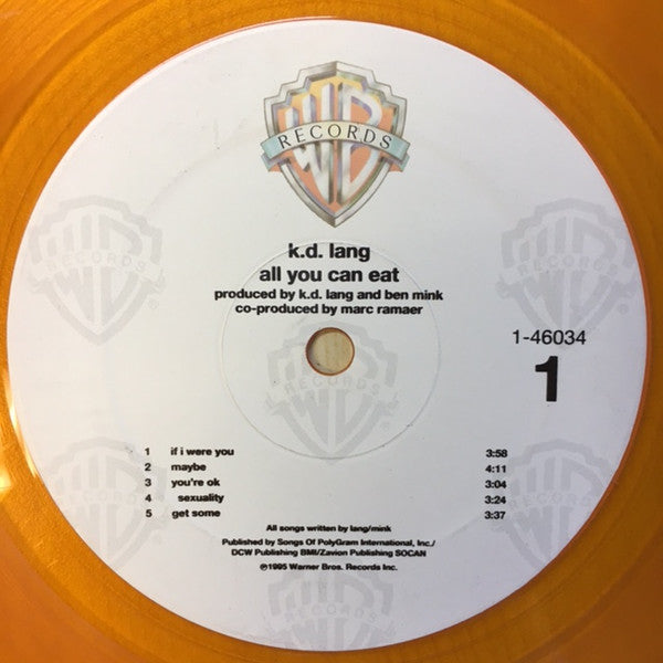 k.d. lang : All You Can Eat (LP, Album, Ora)