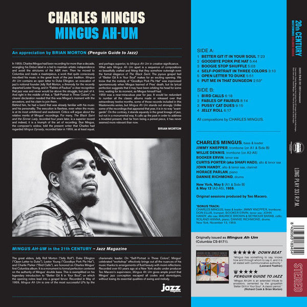 Charles Mingus : Mingus Ah Um (LP,Album,Limited Edition,Reissue,Stereo)