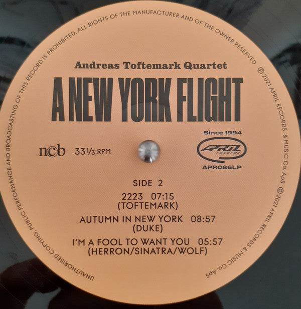 Andreas Toftemark Quartet : A New York Flight  (LP)