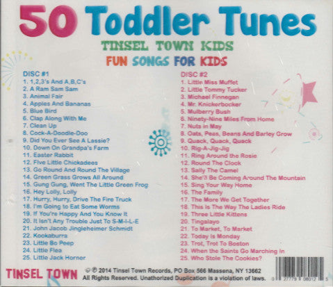 Tinsel Town Kids : 50 Toddler Tunes (2xCD, Album)