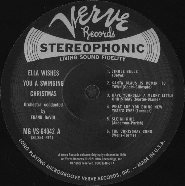 Ella Fitzgerald : Ella Wishes You A Swinging Christmas (LP, Album, RE, 180)