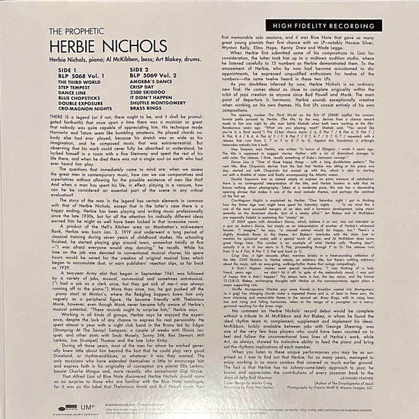 Herbie Nichols : The Prophetic Herbie Nichols Vol. 1 & 2 (LP, Album, Comp, Mono, 180)