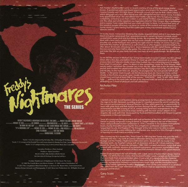 Nicholas Pike, Gary S. Scott (3), Randy Tico & Junior Homrich : Freddy's Nightmares The Series (Original Broadcast Soundtrack) (LP,Limited Edition)