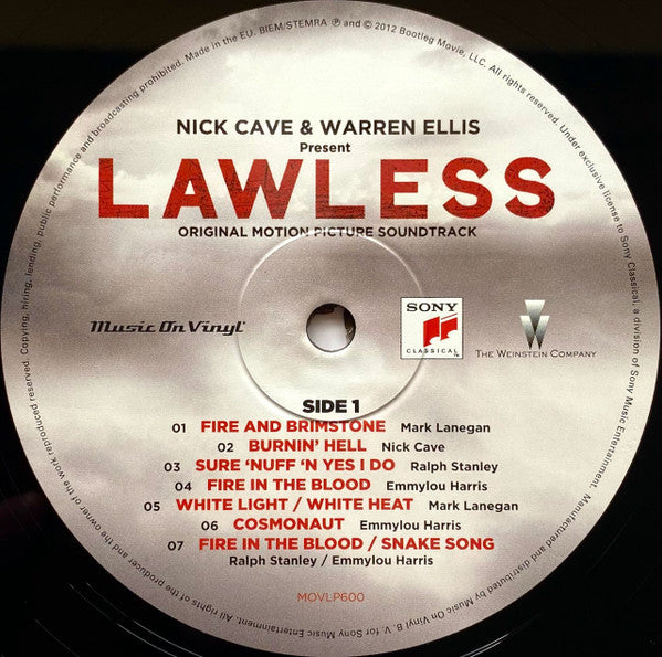 Nick Cave & Warren Ellis : Present: Lawless - Original Motion Picture Soundtrack (LP, Comp, RP, 180)