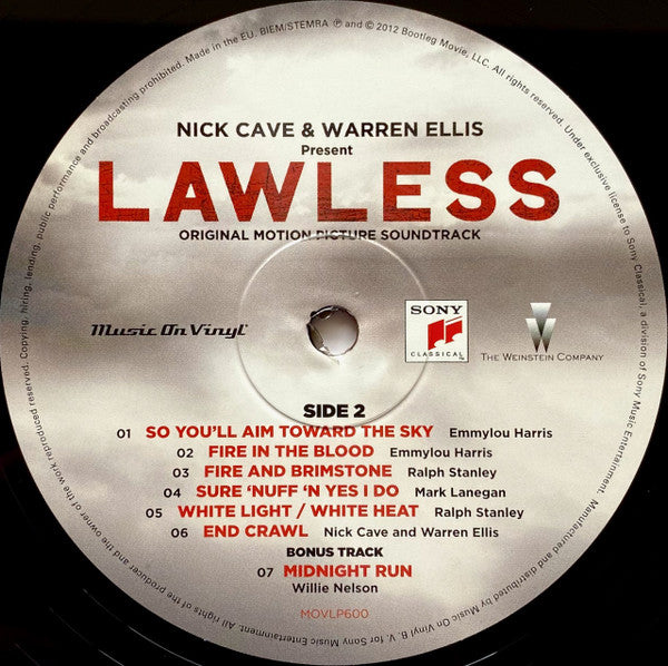 Nick Cave & Warren Ellis : Present: Lawless - Original Motion Picture Soundtrack (LP, Comp, RP, 180)