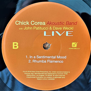 Chick Corea Akoustic Band With John Patitucci And Dave Weckl : Live (3xLP, Album, RE, Tri)