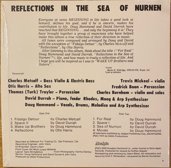 Doug Hammond & David Durrah : Reflections In The Sea Of Nurnen (LP, Album, RE)