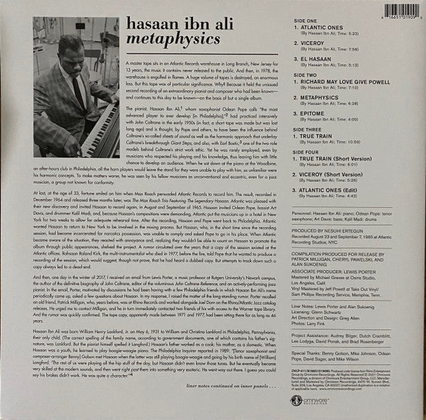 Hasaan Ibn Ali : Metaphysics: The Lost Atlantic Album (LP,Album)