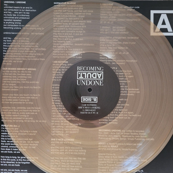 ADULT. : Becoming Undone (LP, Album, Ltd, Bei)