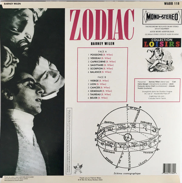 Barney Wilen : Zodiac (LP, Album, Ltd, RE, RM)