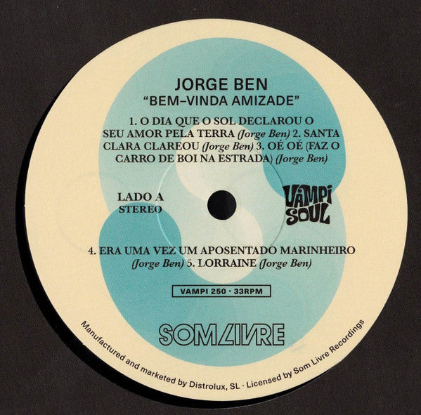 Jorge Ben : Bem-Vinda Amizade (LP,Album,Reissue,Stereo)