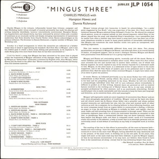 Charles Mingus With Hampton Hawes And Dannie Richmond : Mingus Three (LP,Album,Reissue,Mono)